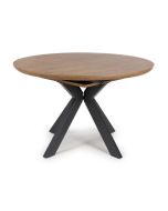 Boswell - Rustic Oak Round Extending Table 120 cm