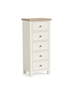 Country Coconut White - 5 Drawer Tall Chest