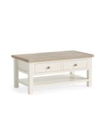 Country Coconut White - Coffee Table with Shelf