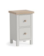 Country Oak Stone Grey - Narrow Bedside Chest