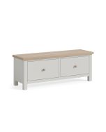 Country Oak Stone Grey - Large 2 Drawer Bench