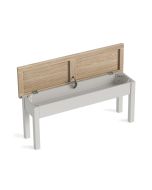 Country Oak Stone Grey - Shallow Storage Bench
