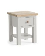 Country Oak Stone Grey - Lamp Table with Shelf