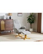 Mia - Swivel Recliner Armchair & Stool Lunar Fabric
