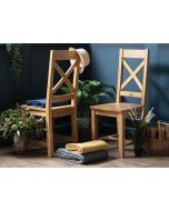 Tintagel - Cross Back Dining Chair with Wooden Seat