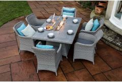 Cape Coral - 6 Seat Dining Set with Fire-pit - Clearance