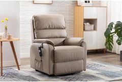 Valetta - Dual Motor Riser Recliner Chair Pebble Plush