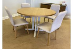 Fabio/Molina - Circular Dining Table & 4 Chairs - Clearance
