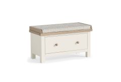 Country Coconut White - Hallway Bench with Drawer