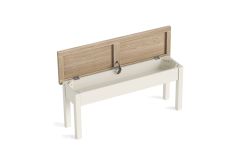Country Coconut White - Shallow Storage Bench 