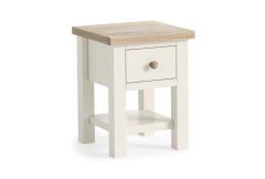 Country Coconut White - Lamp Table with Shelf