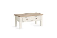 Country Coconut White - Coffee Table with Drawer 