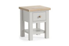 Country Oak Stone Grey - Lamp Table with Shelf