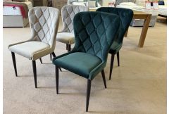 Gabriella - Dining Chair Pair in Green Velvet - Clearance