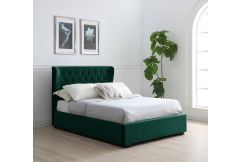 Kensington - End Lift Ottoman Bed Green Velvet