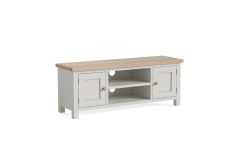 Country Oak Stone Grey - Large TV Unit 