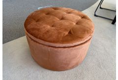 Riva - Round Storage Ottoman in Copper - Clearance