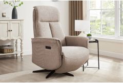 Rocco - Electric Reclining Accent Chair - Mushroom Fabric