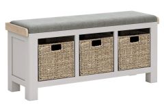 Saffron - Storage Bench with Charcoal Cushion