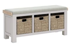 Saffron - Storage Bench with Grey Cushion