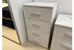 Simone - Tall 4 Drawer Chest in White - Clearance
