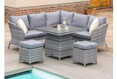 St. Lucia - Square Corner Garden Set with Rising Table