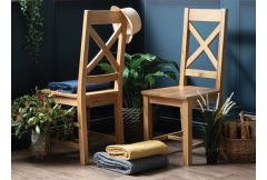 Tintagel - Cross Back Dining Chair with Wooden Seat
