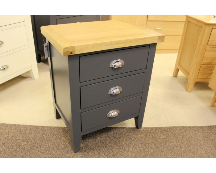 Blythe Extra Wide Bedside Chest in Charcoal Clearance